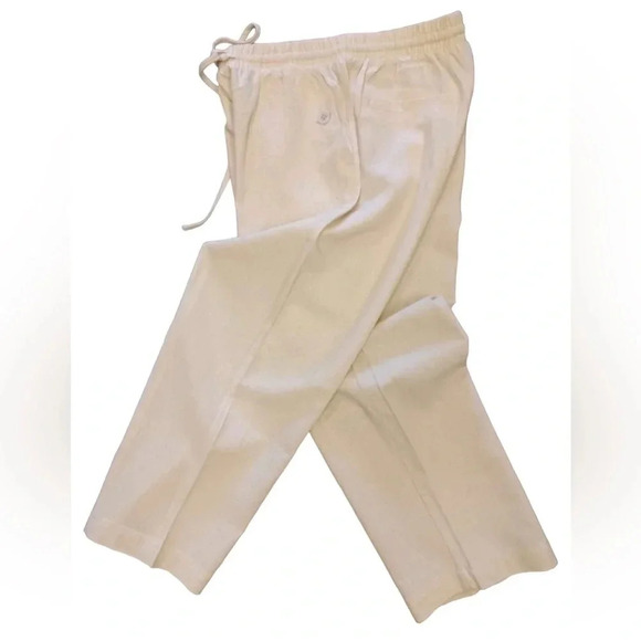 DKR Linen Blend Oatmeal Capri Size Small - Picture 2 of 8